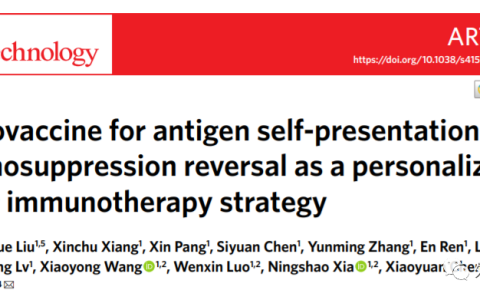 Nat Nanotechnol: 厦门大学刘刚团队：抗原自我呈递和免疫抑制逆转纳米疫苗——个性化癌症免疫治疗新策略