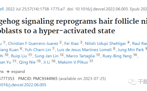 《发育细胞》跟秃头说再见?科学家发现刺激头发生长分子