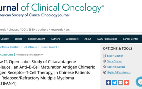 国研崛起！中国患者反应率达89.6%！中国自研CAR-T细胞疗法登顶JCO，新临床数据公布