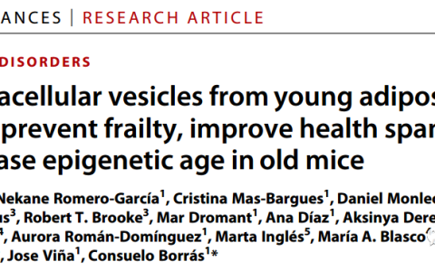 外泌体抗衰老：注射年轻的干细胞分泌的sEV可延缓多项衰老特征【Science子刊】