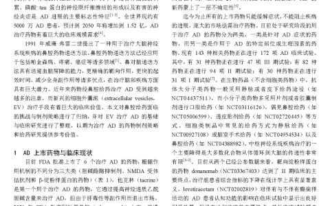 间充质干细胞来源细胞外囊泡治疗阿尔茨海默症经鼻给药制剂策略与研究进展