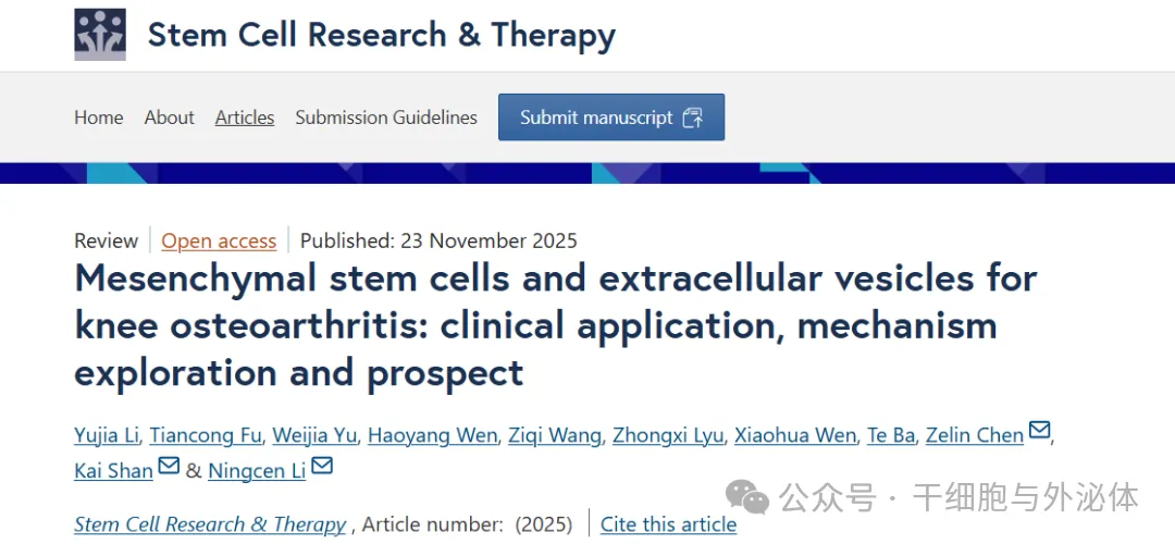 膝骨关节炎治疗迎新突破！干细胞 “小快递” 逆转软骨损伤，疼痛消、膝盖灵，告别 “治标不治本”