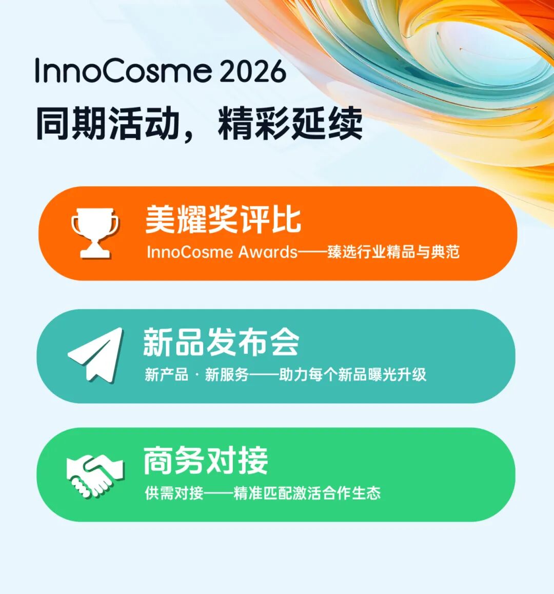 InnoCosme2026倒计时6周首发议程 | 直击细胞再生/神经美容/复合功效/妆械联合/AI递送等热点！2500+行业同仁与会，阳春四月，齐赴申城！